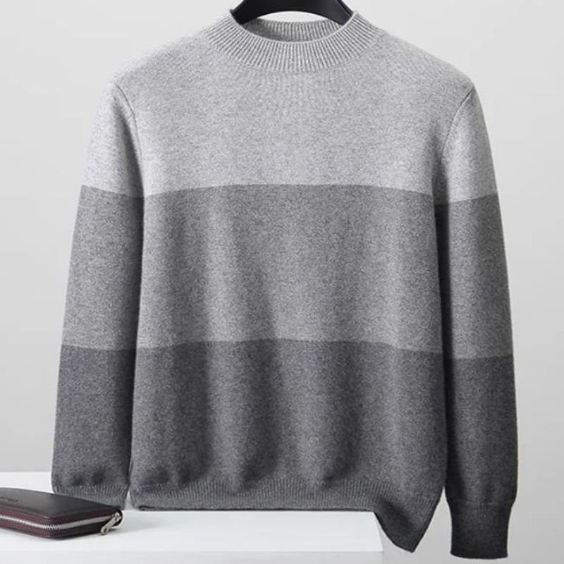 Ren kashmirtröja Men\'s Half Turtleneck Pullover Autumn Winter Thick Sweater Warm Knit Casual Men\'s tröja